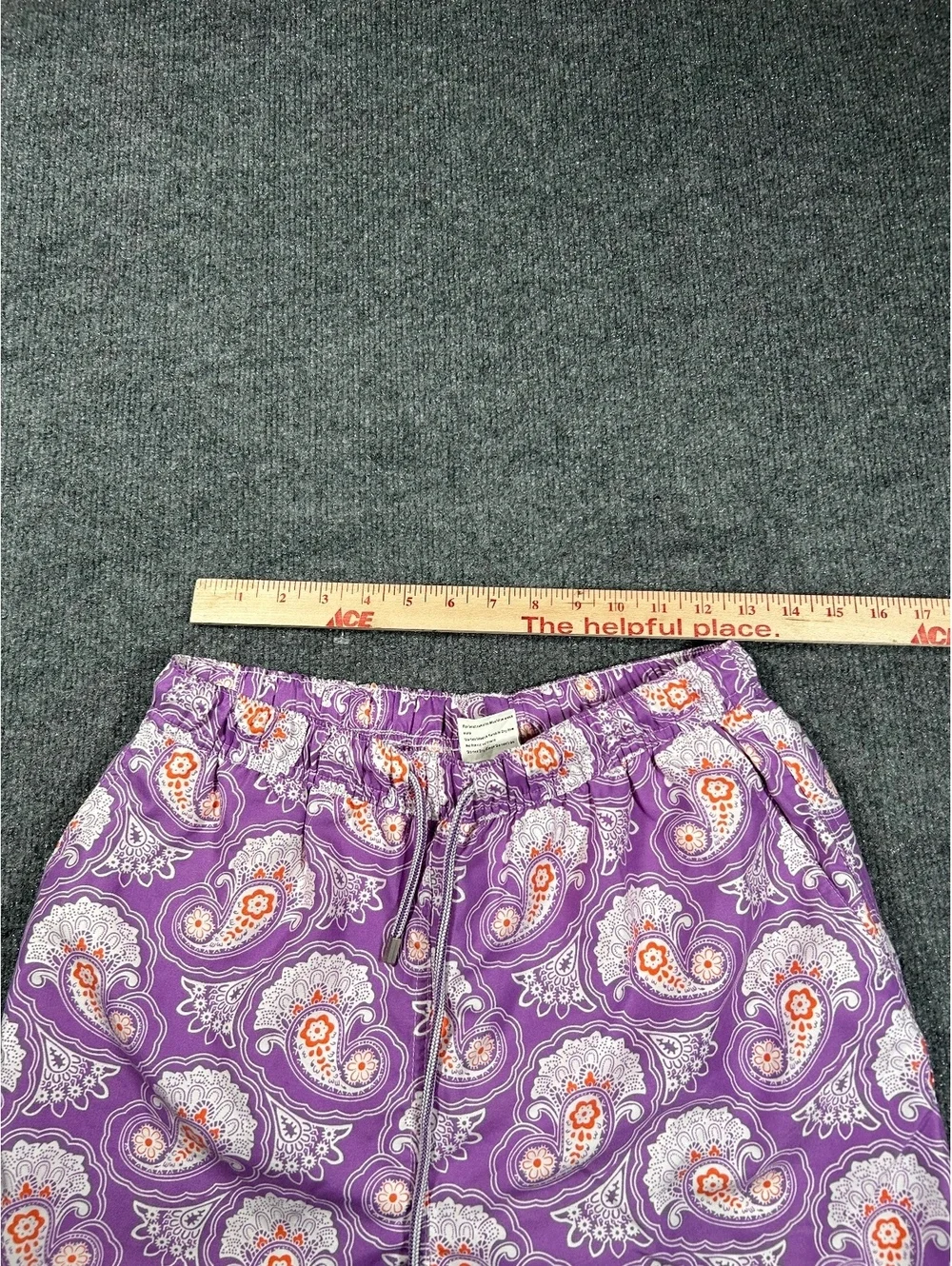 Peter Millar Men's Purple Paisley Pattern Swim Shorts Size M
